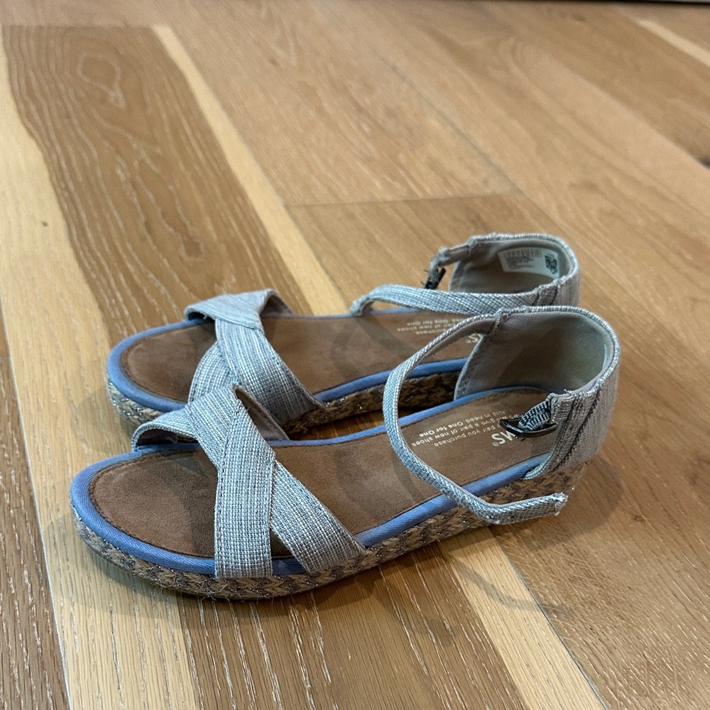 TOMS Light Gray Espadrille Sandals